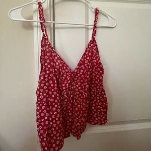 super cute red tank with flowers